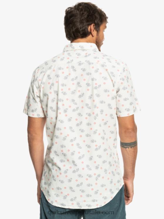 Quiksilver N8LNT1390 hombres blanco del océano camisa de manga corta del océano al paraíso