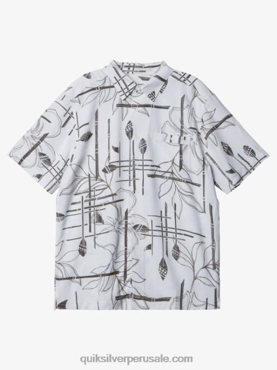 Quiksilver N8LNT1416 hombres blanco camisa de manga corta waterman paddle out