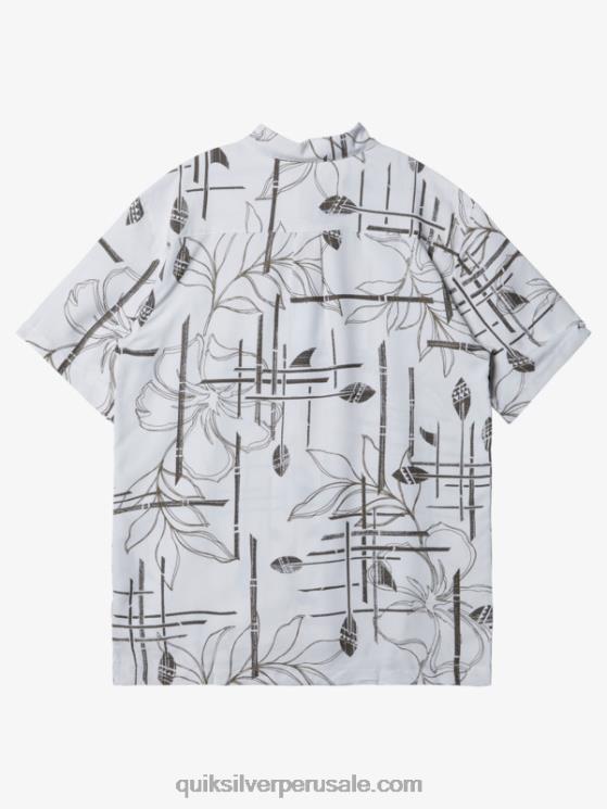 Quiksilver N8LNT1416 hombres blanco camisa de manga corta waterman paddle out