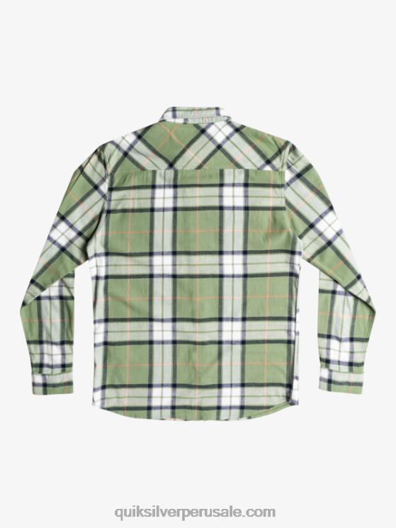 Quiksilver N8LNT1427 hombres loden frost tramo de tilo camisa de franela elástica de manga larga de tilo