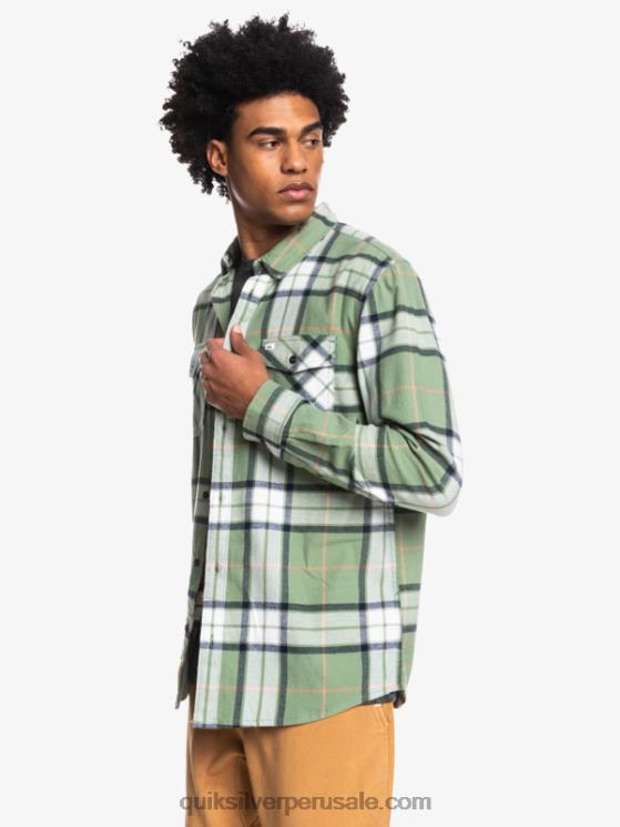 Quiksilver N8LNT1427 hombres loden frost tramo de tilo camisa de franela elástica de manga larga de tilo