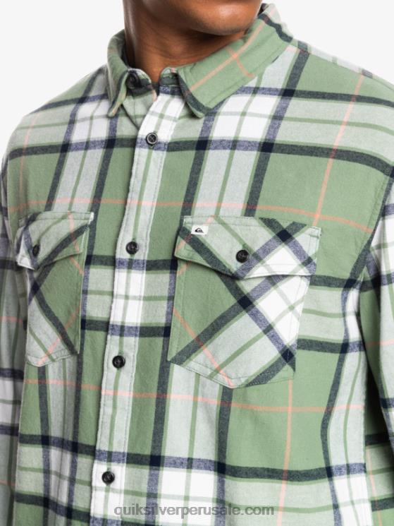 Quiksilver N8LNT1427 hombres loden frost tramo de tilo camisa de franela elástica de manga larga de tilo