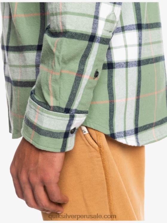 Quiksilver N8LNT1427 hombres loden frost tramo de tilo camisa de franela elástica de manga larga de tilo