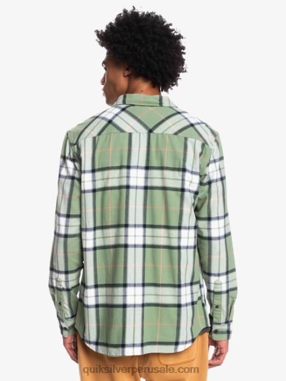 Quiksilver N8LNT1427 hombres loden frost tramo de tilo camisa de franela elástica de manga larga de tilo