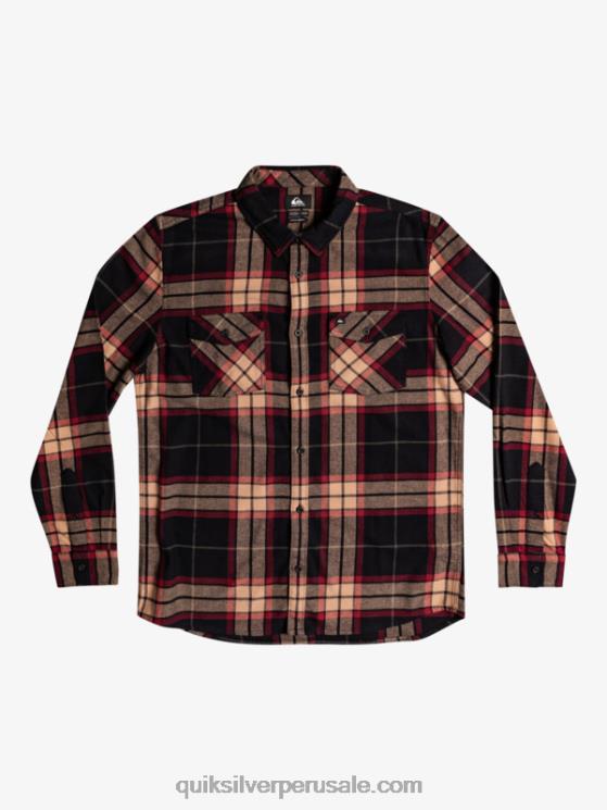 Quiksilver N8LNT1428 hombres tramo de tilo negro camisa de franela elástica de manga larga de tilo