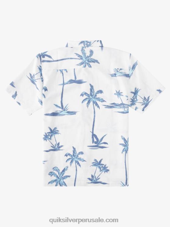 Quiksilver N8LNT1501 hombres brisa de mar azul anochecer Camisa hawaiana de manga corta Waterman Sea Breezer