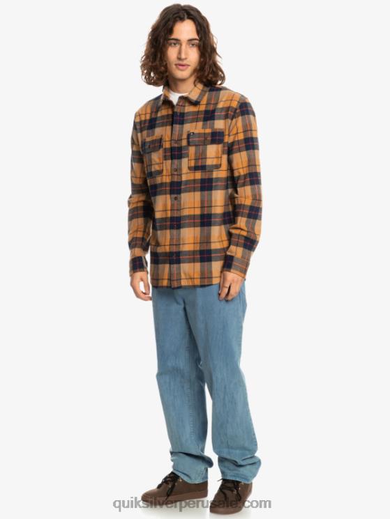 Quiksilver N8LNT1506 hombres kinsale azúcar moreno camisa de manga larga elástica Kinsale