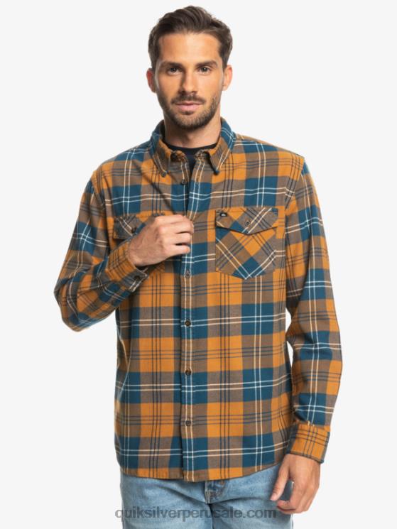 Quiksilver N8LNT1508 hombres liebre de azúcar moreno camisa harelaw stretch manga larga