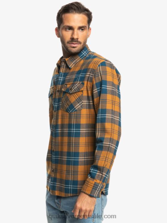 Quiksilver N8LNT1508 hombres liebre de azúcar moreno camisa harelaw stretch manga larga