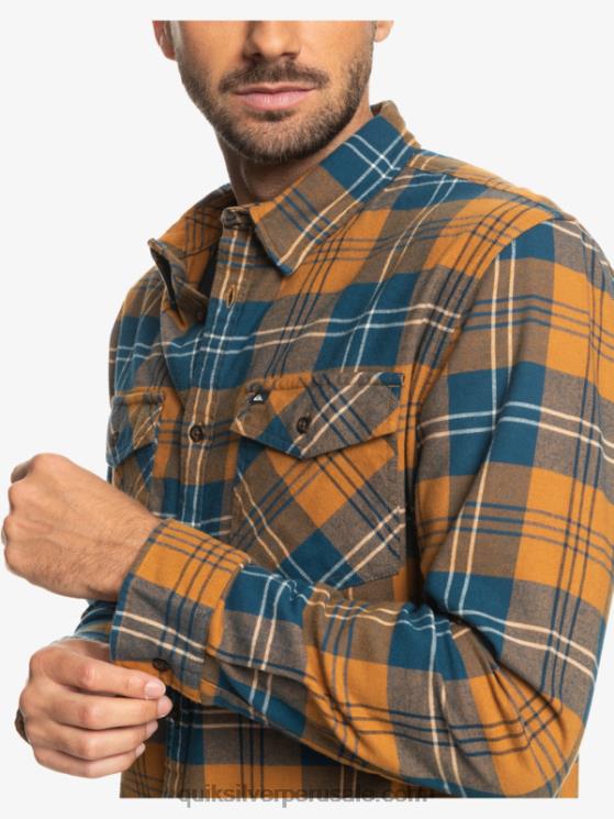 Quiksilver N8LNT1508 hombres liebre de azúcar moreno camisa harelaw stretch manga larga