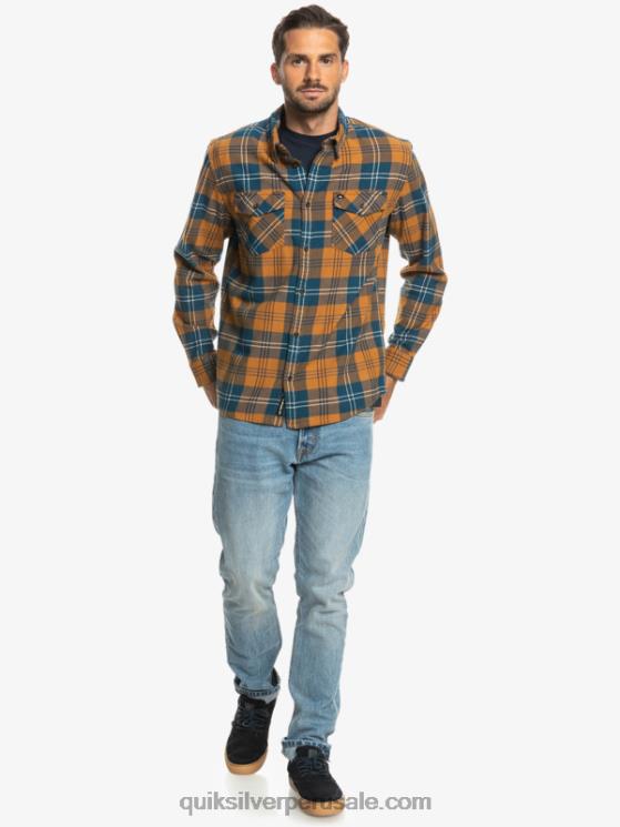 Quiksilver N8LNT1508 hombres liebre de azúcar moreno camisa harelaw stretch manga larga