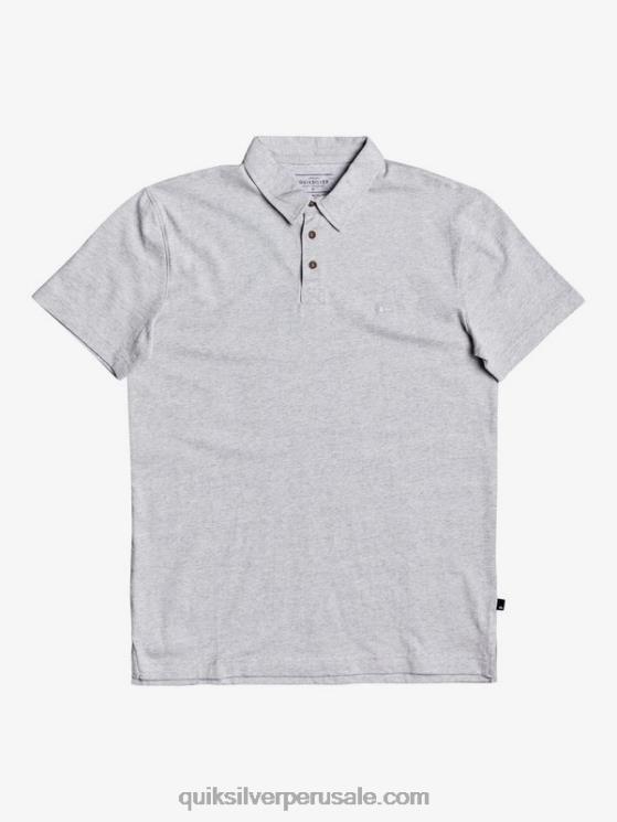 Quiksilver N8LNT1552 hombres brezo gris claro polo de manga corta de crucero de sol todos los días