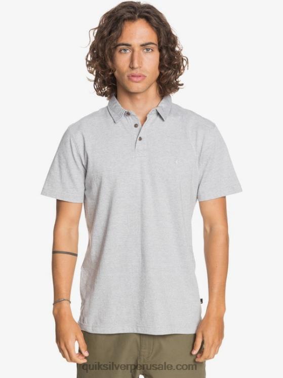 Quiksilver N8LNT1552 hombres brezo gris claro polo de manga corta de crucero de sol todos los días