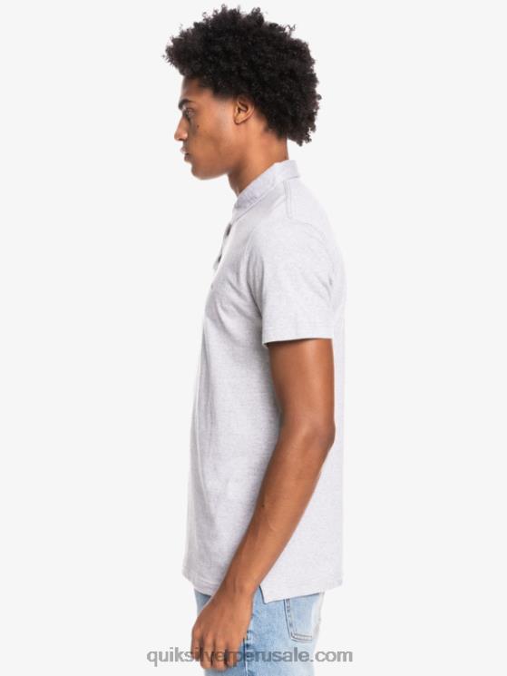 Quiksilver N8LNT1552 hombres brezo gris claro polo de manga corta de crucero de sol todos los días