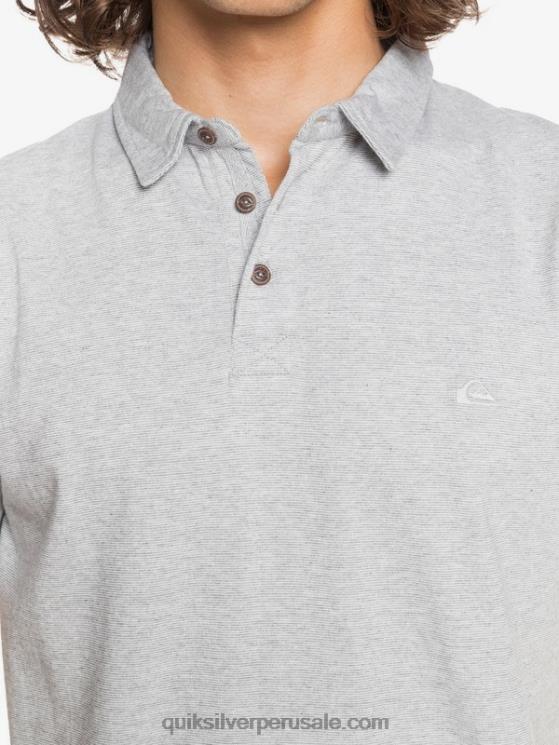 Quiksilver N8LNT1552 hombres brezo gris claro polo de manga corta de crucero de sol todos los días