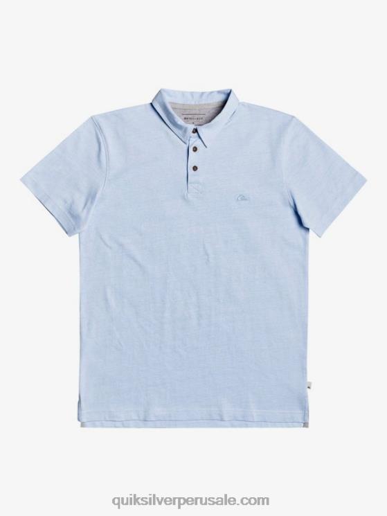 Quiksilver N8LNT1553 hombres azul aireado polo de manga corta de crucero de sol todos los días