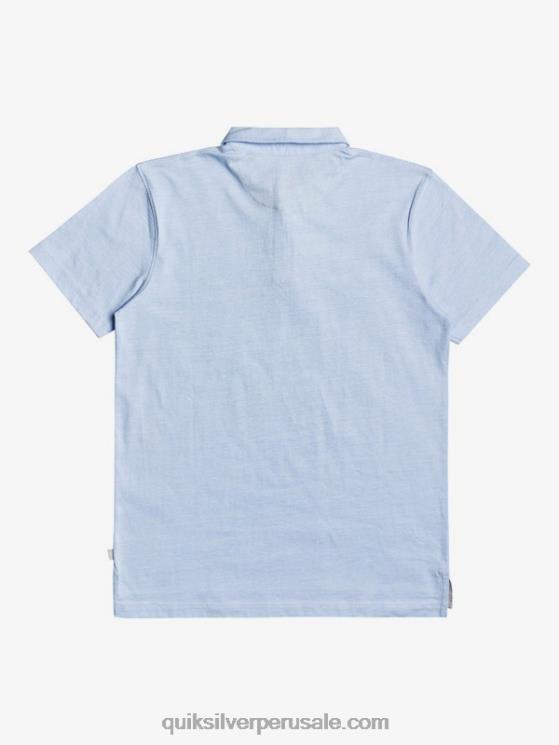 Quiksilver N8LNT1553 hombres azul aireado polo de manga corta de crucero de sol todos los días