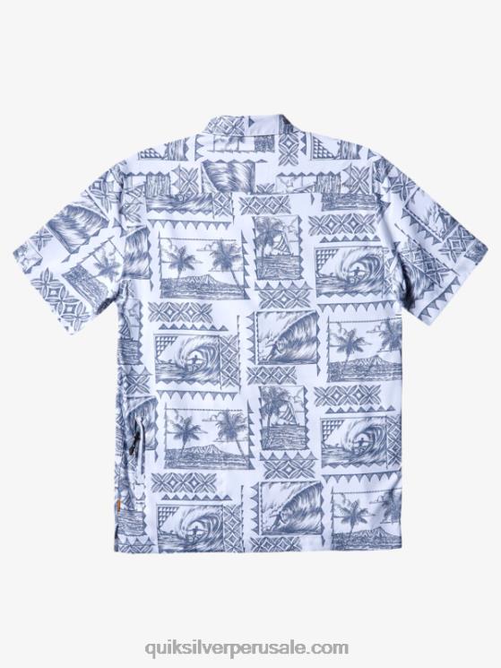 Quiksilver N8LNT156 hombres kailua azul gris Waterman kailua cruiser camiseta técnica de surf de manga corta upf 50