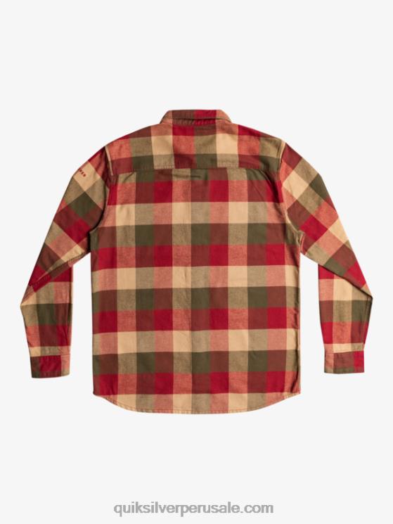 Quiksilver N8LNT1571 hombres vino rubí madre mosca camisa de franela de manga larga motherfly