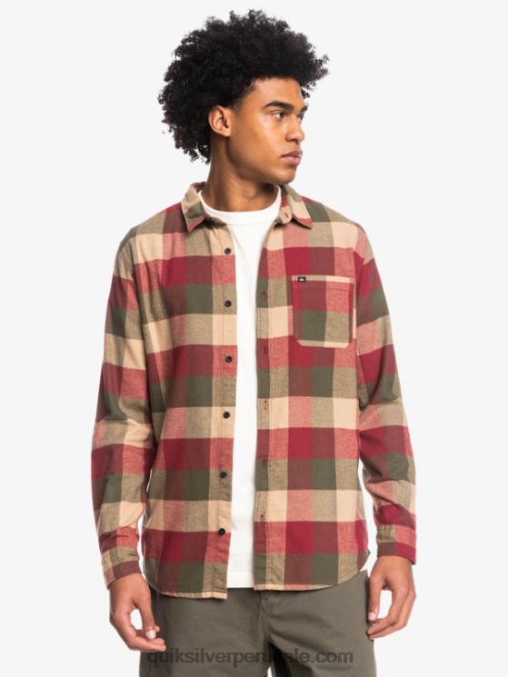 Quiksilver N8LNT1571 hombres vino rubí madre mosca camisa de franela de manga larga motherfly
