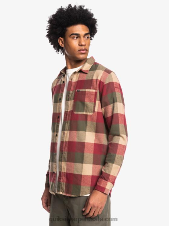 Quiksilver N8LNT1571 hombres vino rubí madre mosca camisa de franela de manga larga motherfly