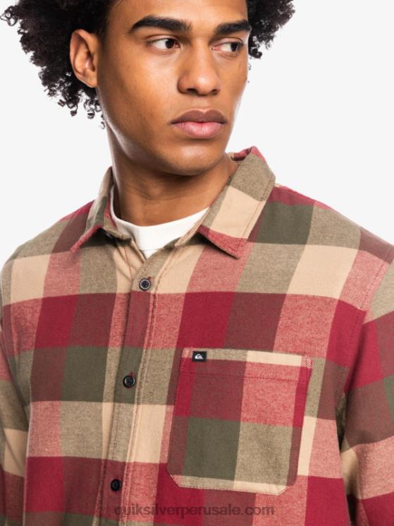 Quiksilver N8LNT1571 hombres vino rubí madre mosca camisa de franela de manga larga motherfly