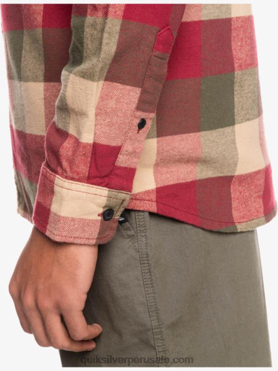 Quiksilver N8LNT1571 hombres vino rubí madre mosca camisa de franela de manga larga motherfly