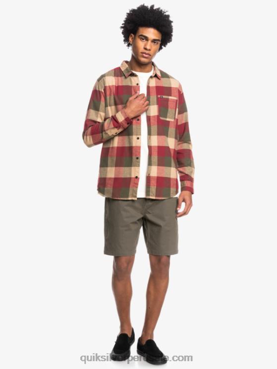 Quiksilver N8LNT1571 hombres vino rubí madre mosca camisa de franela de manga larga motherfly