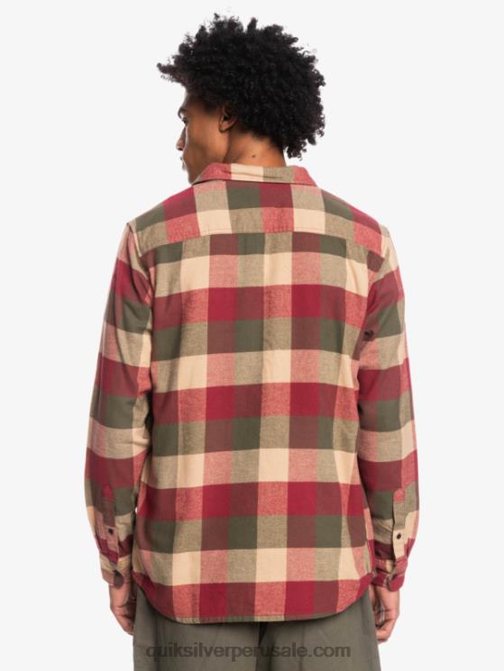 Quiksilver N8LNT1571 hombres vino rubí madre mosca camisa de franela de manga larga motherfly