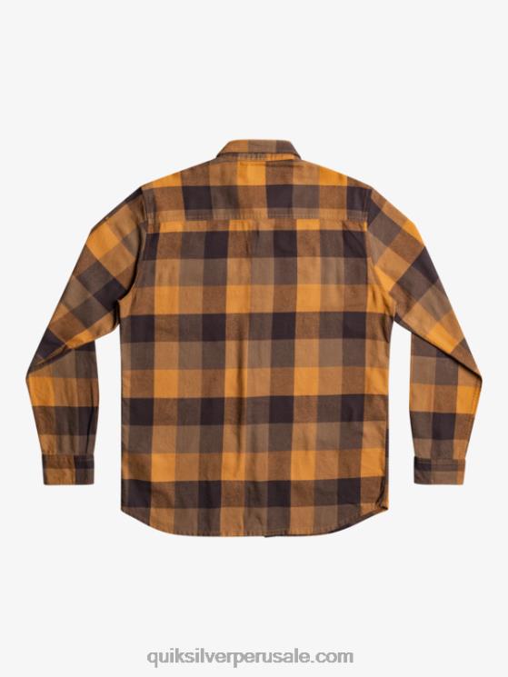 Quiksilver N8LNT1574 hombres madre mosca del azúcar moreno camisa de franela de manga larga motherfly