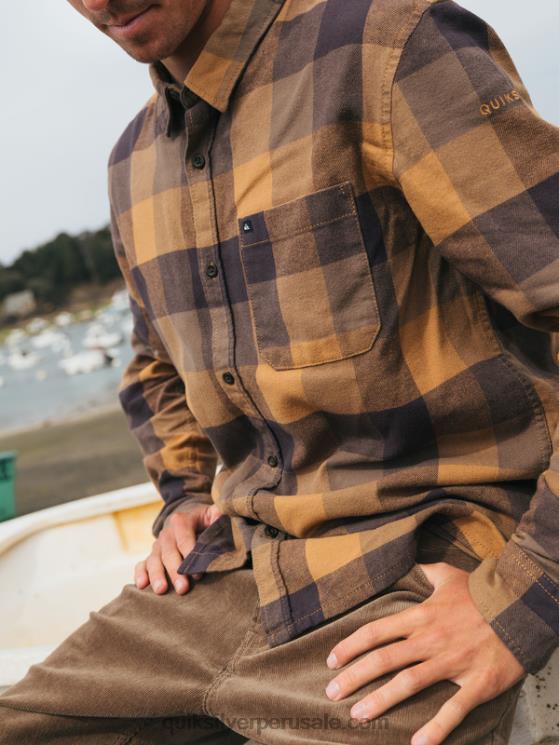 Quiksilver N8LNT1574 hombres madre mosca del azúcar moreno camisa de franela de manga larga motherfly