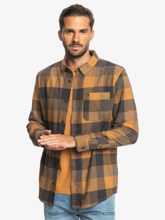 Quiksilver N8LNT1574 hombres madre mosca del azúcar moreno camisa de franela de manga larga motherfly