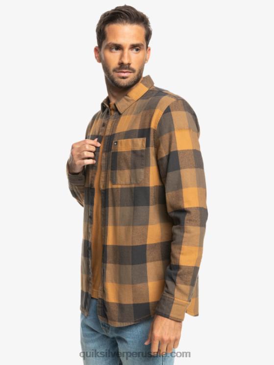 Quiksilver N8LNT1574 hombres madre mosca del azúcar moreno camisa de franela de manga larga motherfly