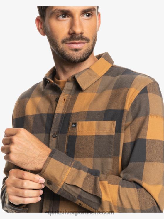 Quiksilver N8LNT1574 hombres madre mosca del azúcar moreno camisa de franela de manga larga motherfly