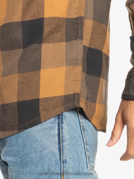 Quiksilver N8LNT1574 hombres madre mosca del azúcar moreno camisa de franela de manga larga motherfly