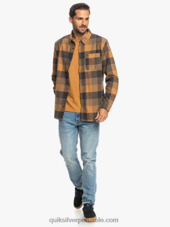 Quiksilver N8LNT1574 hombres madre mosca del azúcar moreno camisa de franela de manga larga motherfly