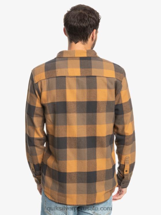 Quiksilver N8LNT1574 hombres madre mosca del azúcar moreno camisa de franela de manga larga motherfly