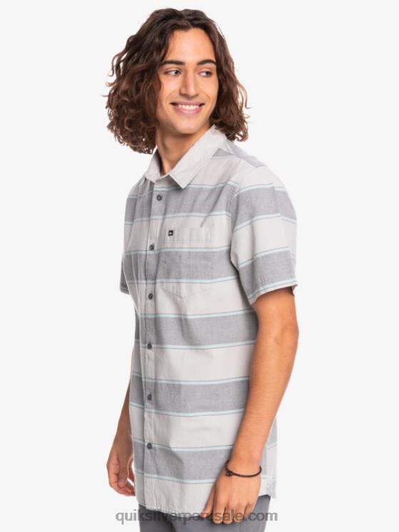 Quiksilver N8LNT1620 hombres hora de máxima audiencia gris violeta camisa de manga corta de horario estelar