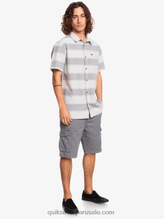 Quiksilver N8LNT1620 hombres hora de máxima audiencia gris violeta camisa de manga corta de horario estelar