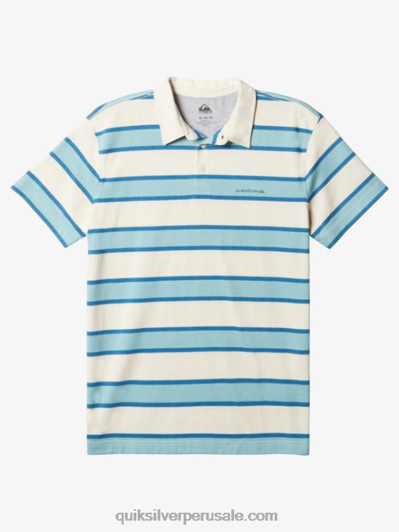 Quiksilver N8LNT1622 hombres abedul rayado lite 3 playera tipo polo de manga corta con rayas ligeras