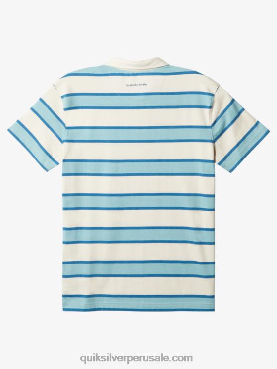 Quiksilver N8LNT1622 hombres abedul rayado lite 3 playera tipo polo de manga corta con rayas ligeras