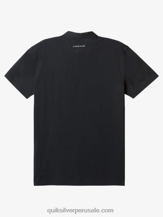 Quiksilver N8LNT1624 hombres rayado negro lite1 playera tipo polo de manga corta con rayas ligeras