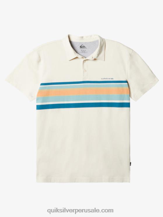 Quiksilver N8LNT1625 hombres abedul rayado lite 1 playera tipo polo de manga corta con rayas ligeras