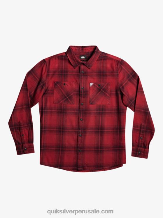 Quiksilver N8LNT1691 hombres vino rubí saturno camisa de manga larga a cuadros saturno
