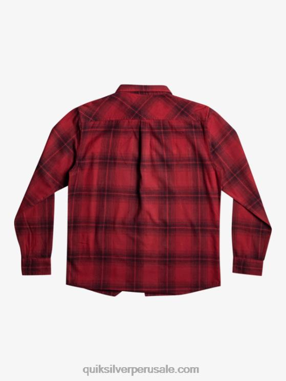 Quiksilver N8LNT1691 hombres vino rubí saturno camisa de manga larga a cuadros saturno