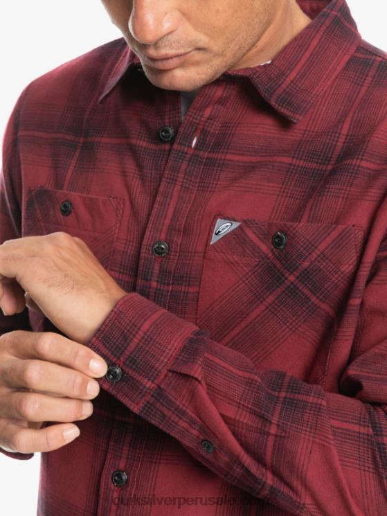 Quiksilver N8LNT1691 hombres vino rubí saturno camisa de manga larga a cuadros saturno