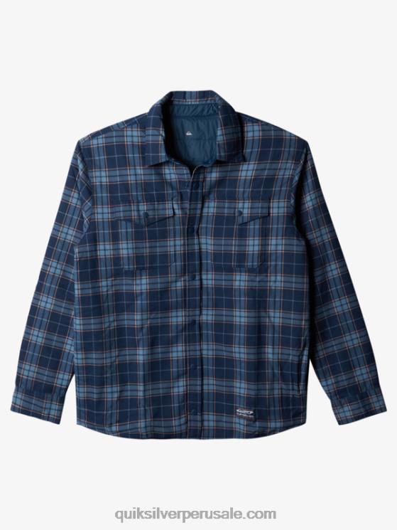 Quiksilver N8LNT1702 hombres insignia azul escalada libre camisa de franela reversible con aislamiento de escalada libre