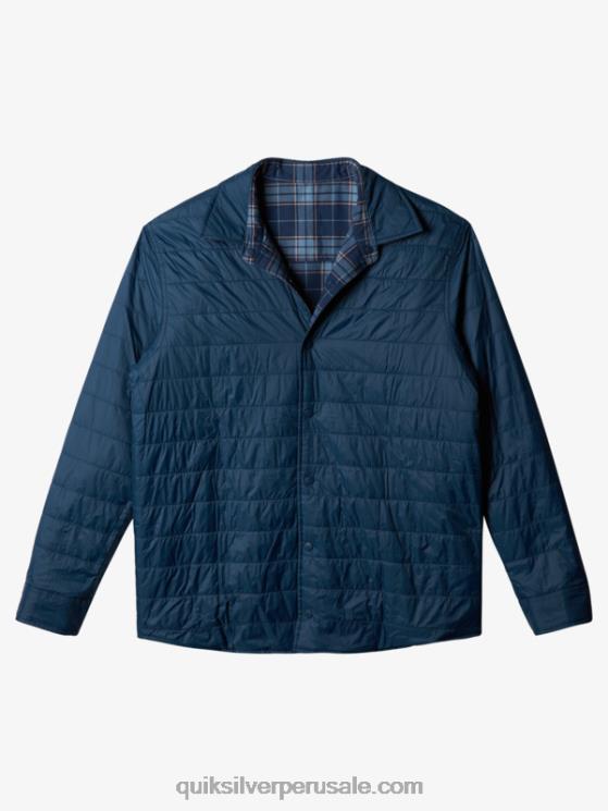 Quiksilver N8LNT1702 hombres insignia azul escalada libre camisa de franela reversible con aislamiento de escalada libre