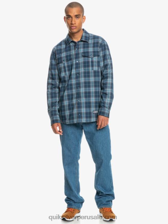 Quiksilver N8LNT1702 hombres insignia azul escalada libre camisa de franela reversible con aislamiento de escalada libre