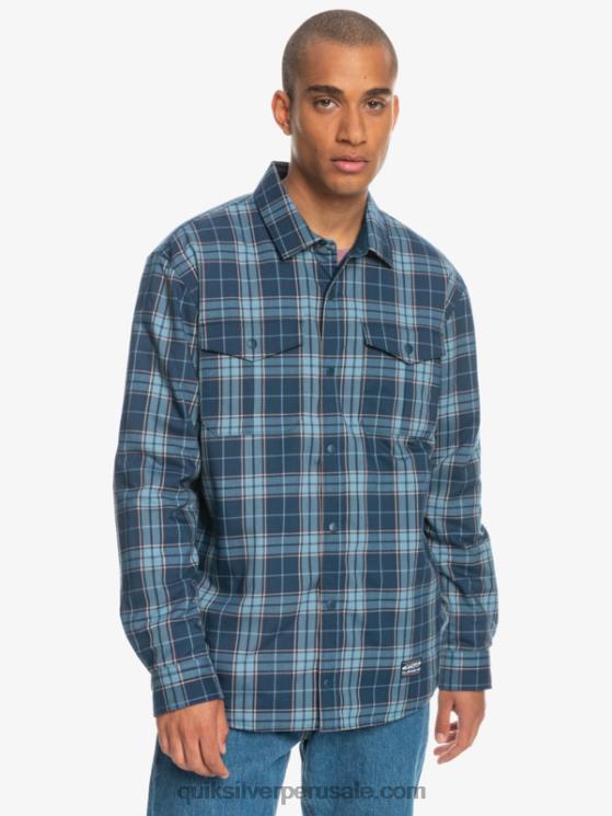 Quiksilver N8LNT1702 hombres insignia azul escalada libre camisa de franela reversible con aislamiento de escalada libre